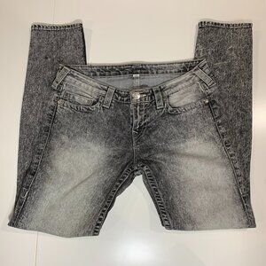 True Religion, Skinny jeans, size 31, gray, acid washed